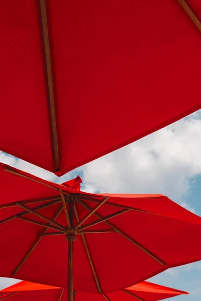 Красные зонты — стоковое фото