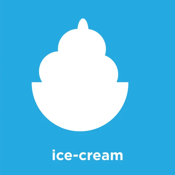 -Мороженое Икона, изолированные на синем фоне — стоковый вектор