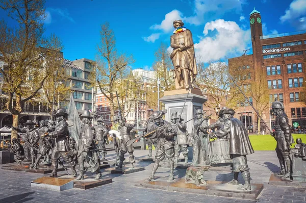 Rembrandt monument in Amsterdam — стоковое фото