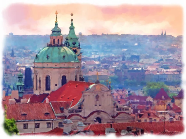 Крыши Старого города Прага — стоковое фото