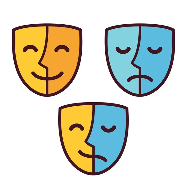 Счастливые и грустные маска — стоковый вектор
