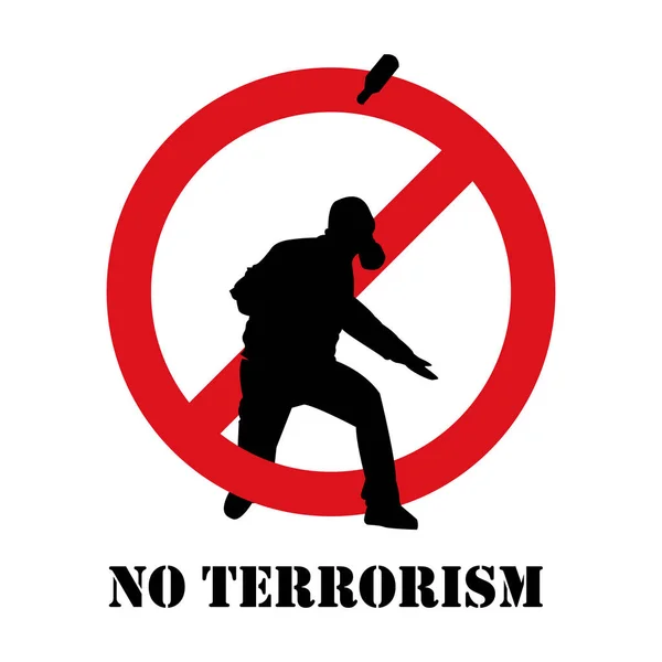 Нет терроризма. Терроризм запрещена — стоковый вектор