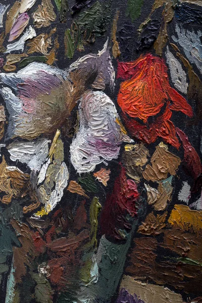 Картина маслом Натюрморт с цветами ирисов — стоковое фото