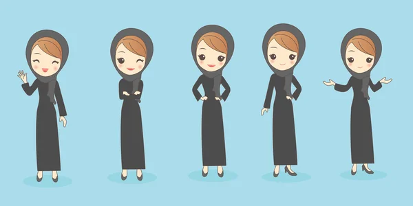 Арабские женщины делают различные жест — стоковый вектор