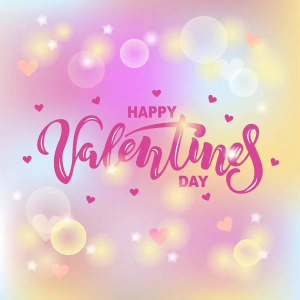 Счастливый День Святого Валентина Текст Изолированные Пастельные Цвета Фона Рисованной — стоковый вектор