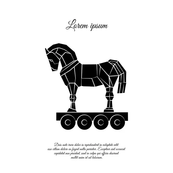 Троянский конь значок — стоковый вектор