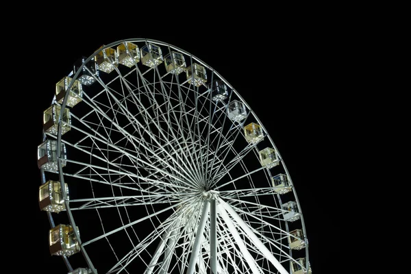 Selective Focus Illuminated Observation Wheel Night Black Background — стоковое фото