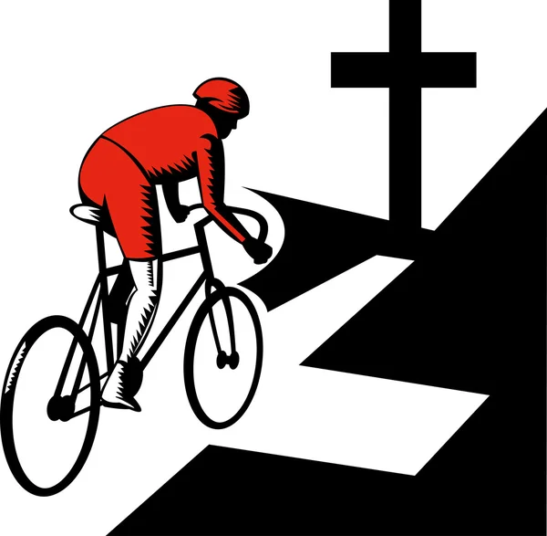Велосипедист, гонки на велосипеде крест дорога — стоковое фото