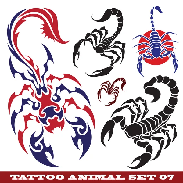 Скорпионы шаблоны для татуировки — стоковый вектор