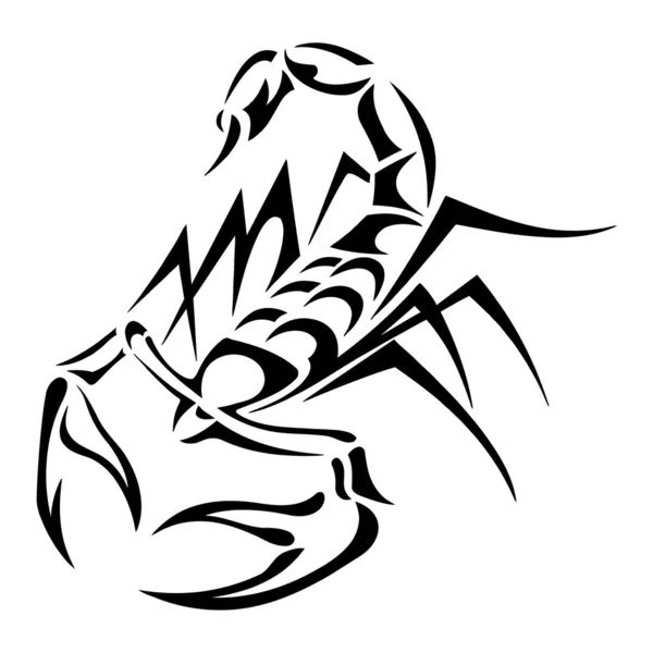 Татуировка Скорпион Черный, векторные иллюстрации — стоковый вектор