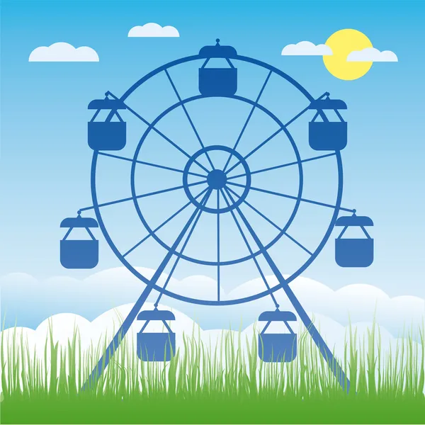 Векторная иллюстрация колеса обозрения. мультфильм парка развлечений — стоковый вектор