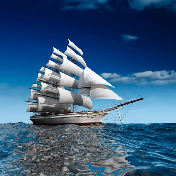 Парусное судно в море — стоковое фото