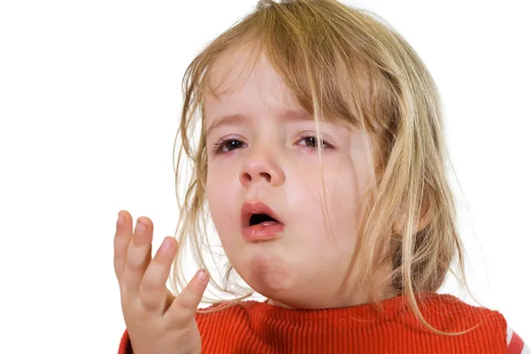 Маленькая девочка с гриппом — стоковое фото
