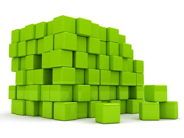 3D абстрактный фон с зелеными кубиками — стоковое фото