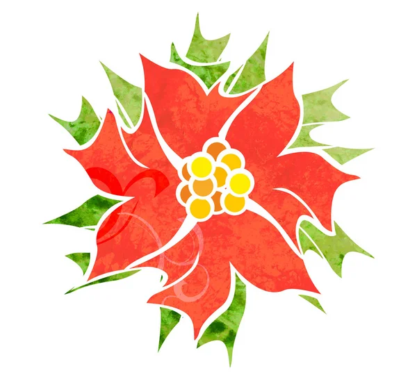 Красный декоративный цветок, изолированные на белом Акварельные иллюстрации — стоковое фото