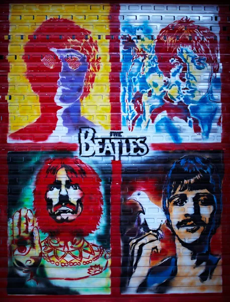 Beatles граффити стены — стоковое фото
