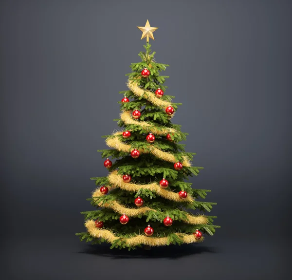 Рождественская елка на темном фоне — стоковое фото