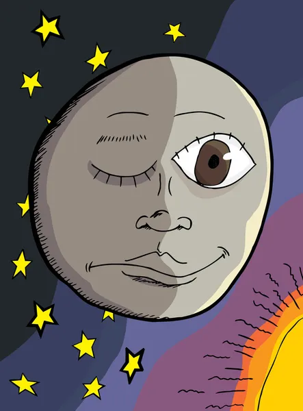 Человек на луне — стоковый вектор
