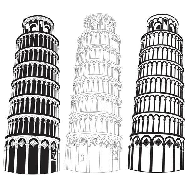 Векторное изображение башни Пиза — стоковый вектор