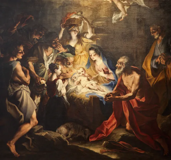 Рождение Иисуса - краска от Церкви Милан — стоковое фото