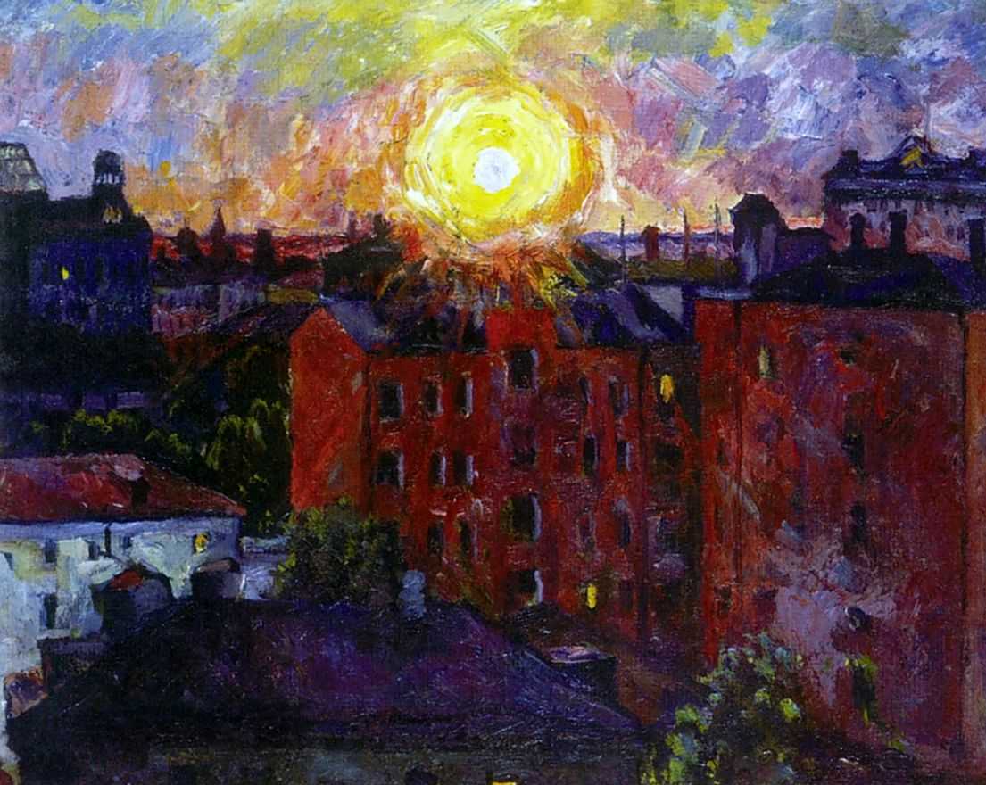 Солнце над крышами. Закат — Лентулов Аристарх Васильевич 