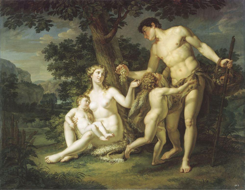 Адам и Ева с детьми под деревом — Иванов Андрей Иванович 