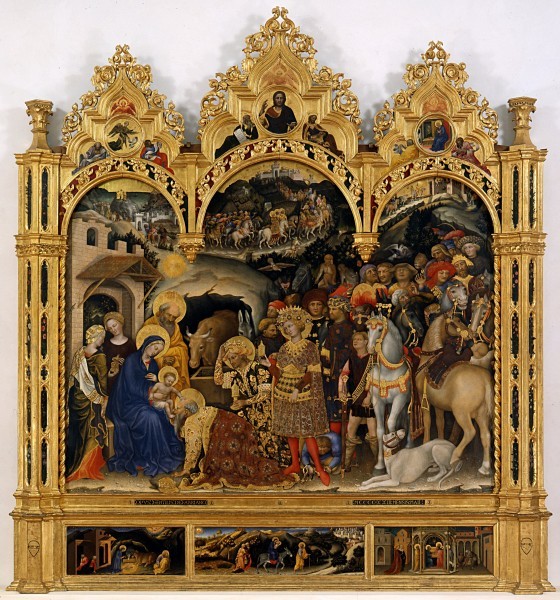 Джентиле да Фабриано. Поклонение волхвов. 1423 г. Галерея Уффици, Флоренция, Италия