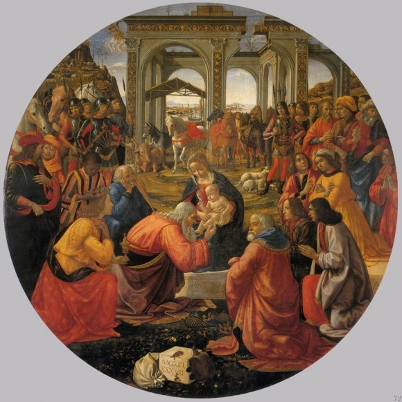 Доменико Гирландайо. Поклонение волхвов. 1487 г. Галерея Уффици, Флоренция, Италия