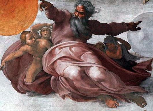 Описание картины Микеланджело Буонарроти «Отделение Света от Тьмы»