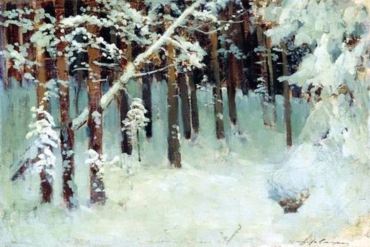 описание картины исаака левитана лес зимой