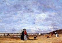 Elegant Women on the Beach 1863