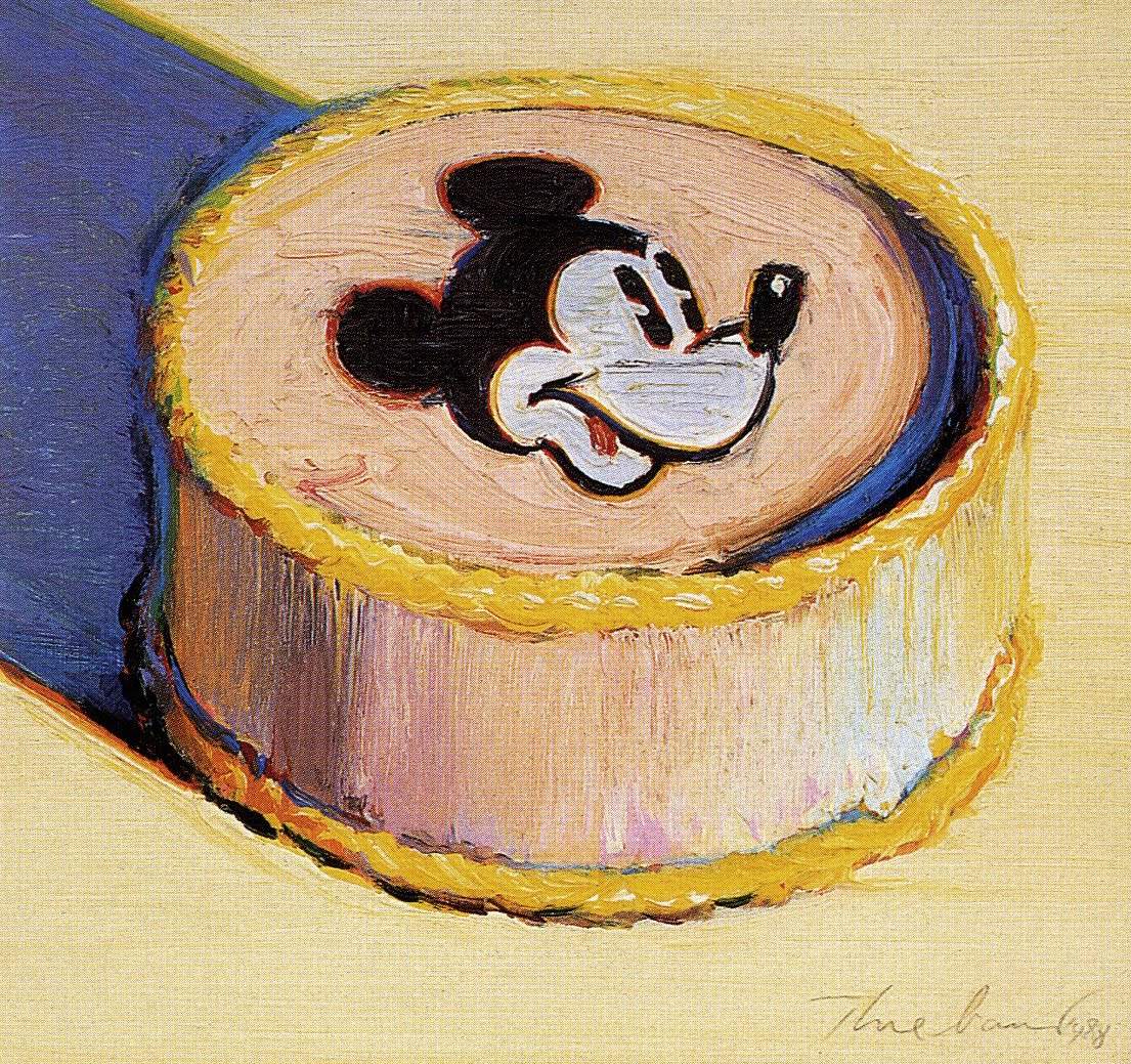 Wayne-Thiebaud-Yellow-Mickey-Mouse-Cake-1998