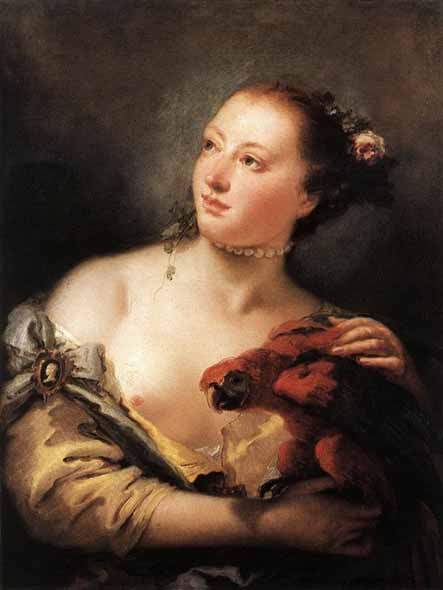 Женщина с попугаем . 1760—61