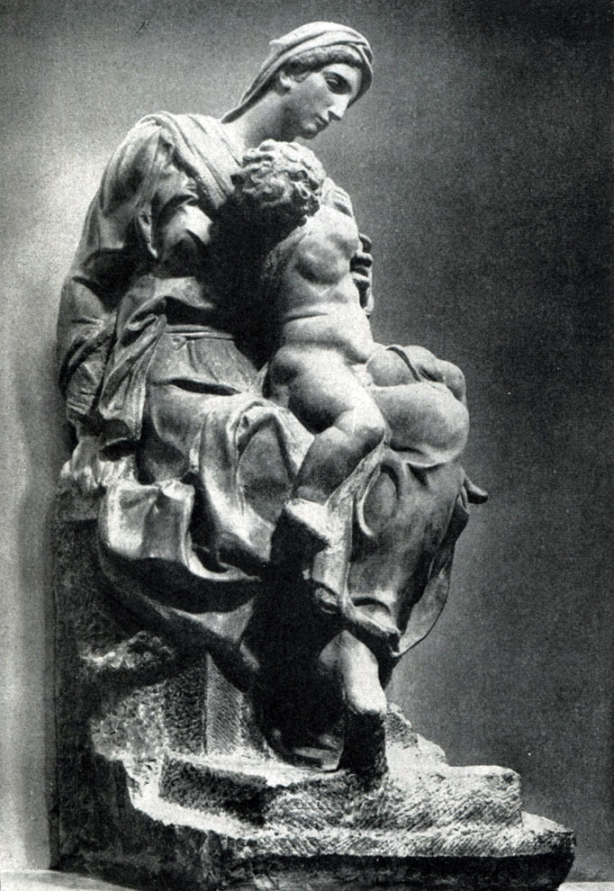 Илл.170 Микеланджело. Мадонна с младенцем. Мрамор. Капелла Медичи