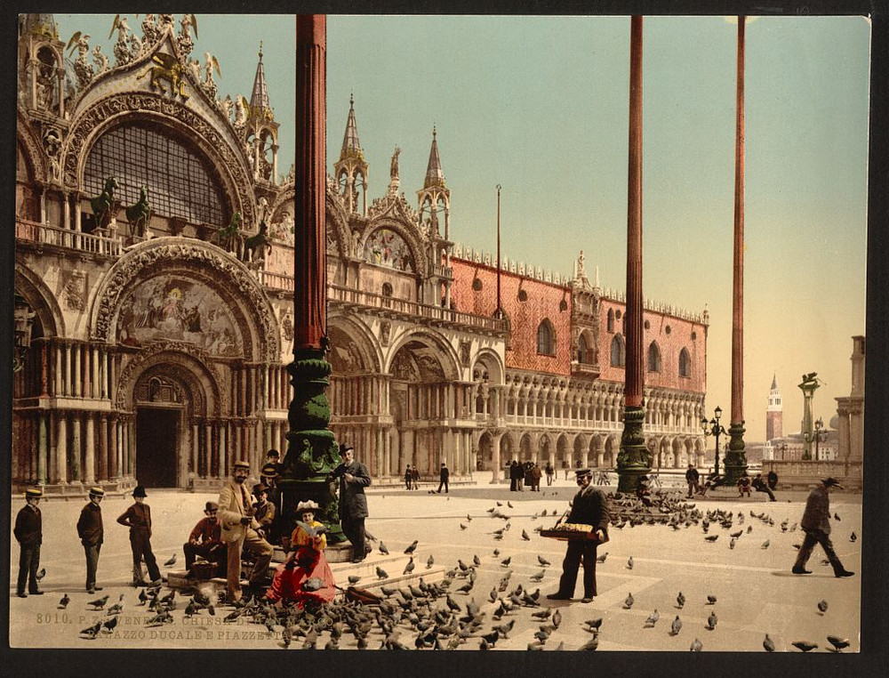 Цветные фотохромные ретро фотографии Венеция Италия 13