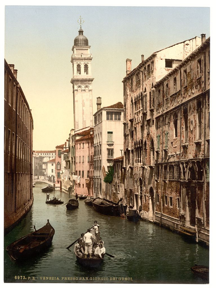 Цветные фотохромные ретро фотографии Венеция Италия 38