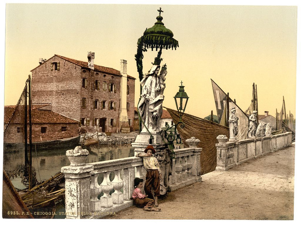 Цветные фотохромные ретро фотографии Венеция Италия 82