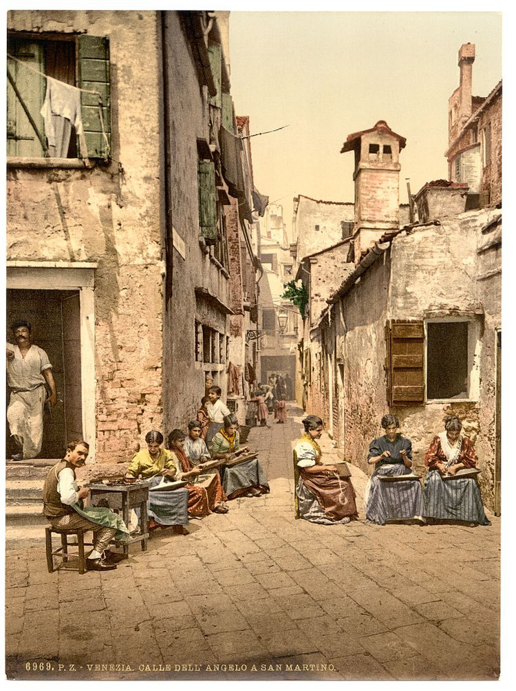 Цветные фотохромные ретро фотографии Венеция Италия 84