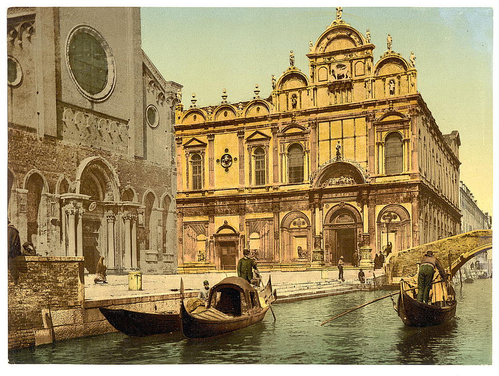 Цветные фотохромные ретро фотографии Венеция Италия 95