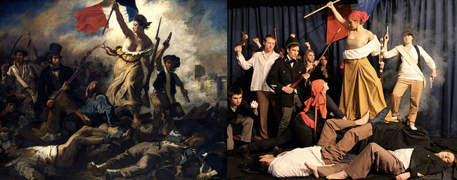 "Свобода, ведущая народ", Эжен Делакруа картина, люди, репродукция