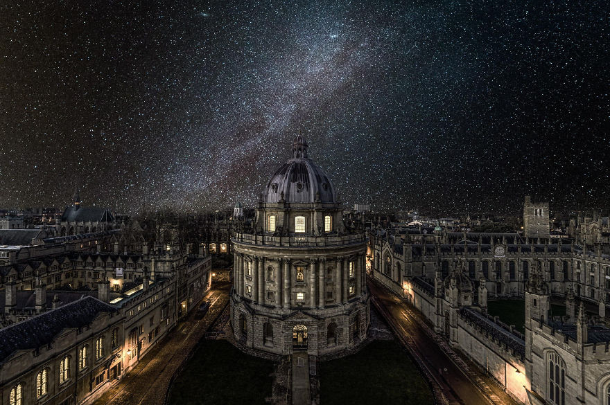 Оксфордский университет, Великобритания астрономия, день, звезды, небо