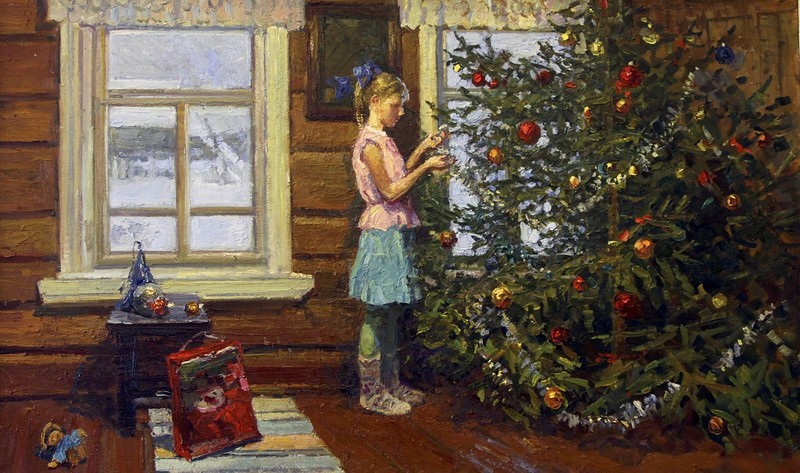 Ирина Рыбакова, «Рождественская елка», 2012 новый год, художник