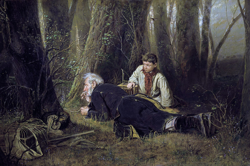 В. Перов. Птицелов 1870 г. живопись, искусство