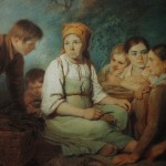 8. Венецианов Алексей "Очищение свеклы" Около 1820 Бумага, пастель 58х68 Государственная Третьяковская галерея