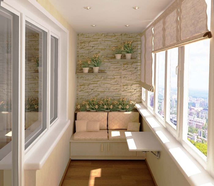 вариант современного дизайна маленького балкона
