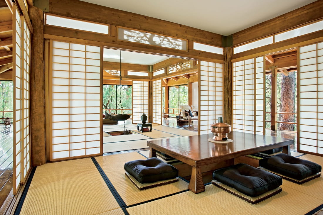 Классическая японская комната для чайного ритуала