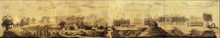 Панорама села Царицына. Проектный чертеж Василия Баженова и Матвея Казакова. 1776.
