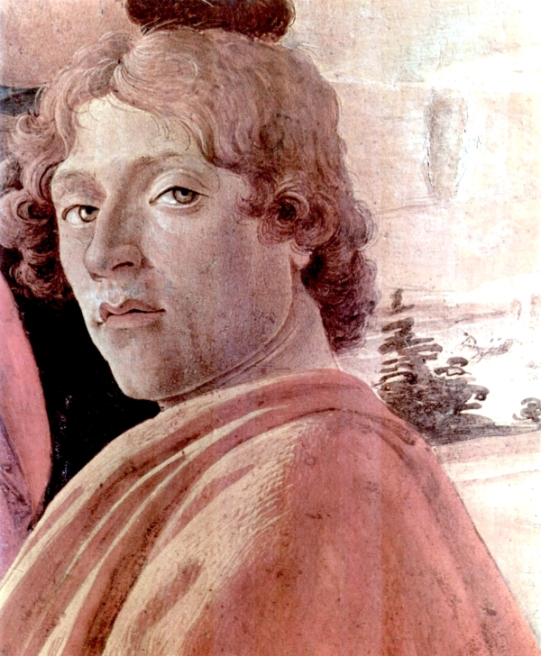 Сандро Боттичелли. Автопортрет. Фрагмент картины «Поклонение волхвов». Около 1475. Темпера. Галерея Уффицци, Флоренция.