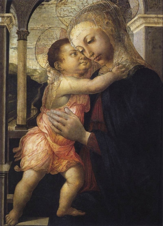 Сандро Боттичелли. Мадонна с младенцем (Мадонна делла Лоджиа). Около 1467. Темпера. 72х50 см. Галерея Уффицци, Флоренция.