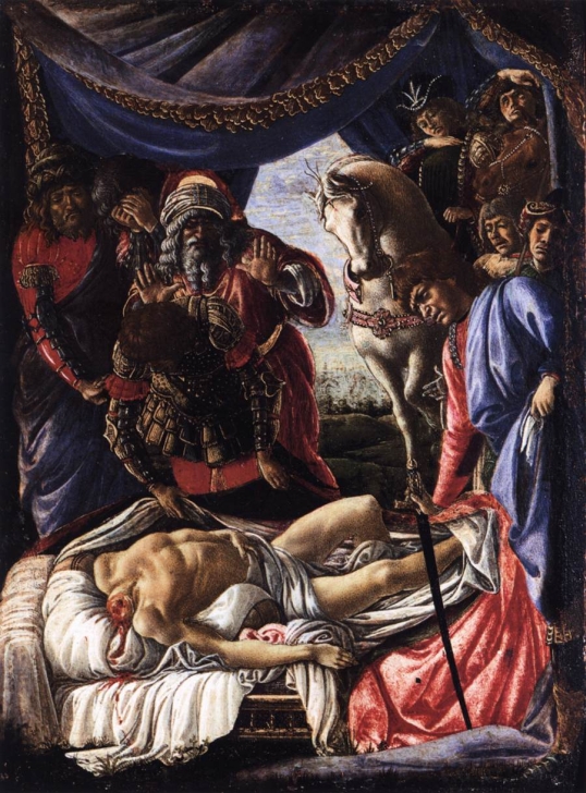 Сандро Боттичелли. Нахождение тела Олоферна. 1470–1472. Темпера. 31х25 см. Галерея Уффицци, Флоренция.